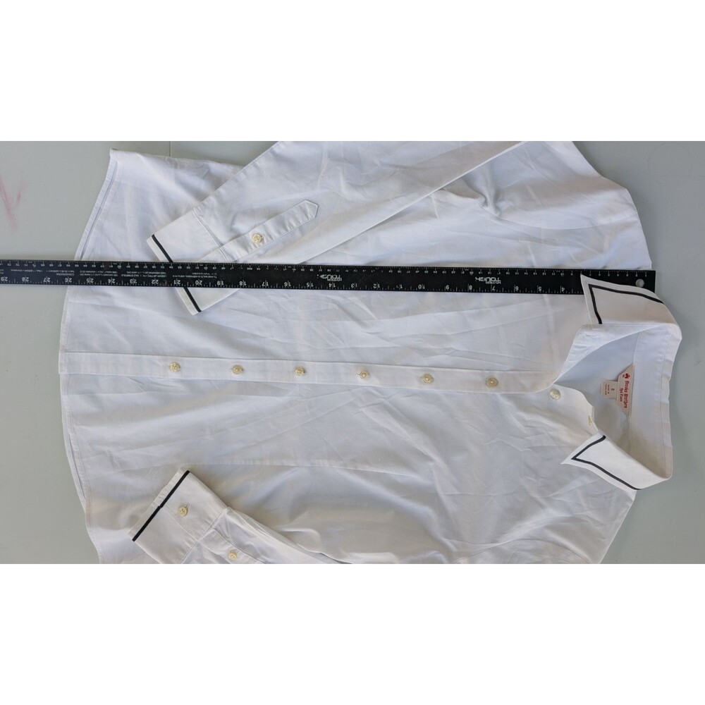 Brooks Brothers Red Fleece 100077324 Stretch Cotton Contrast Trim Shirt White 8 - Picture 3 of 7